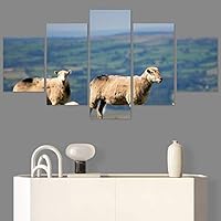 SIGNWIN 5 Panel Canvas Wall Art Animals Farmhouse/Country Fun Group Multicolor for Home Decorations Ready to Hang - 60