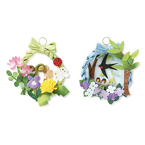 めでたや 和紙 ミニ リース 春草・つばめ 春の花 端午の節句 飾り オーナメント かわいい おしゃれ 季節の 和風 コンパクト 母の日 ギフト 誕生日 壁掛け おみやげ プレゼント