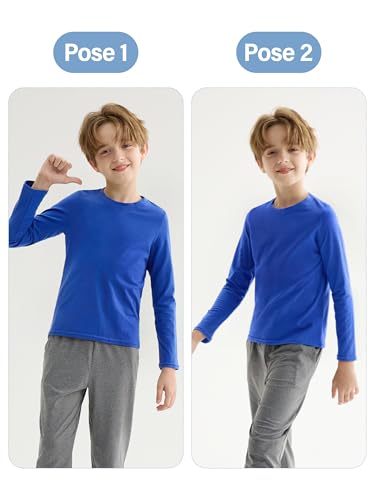 5 Pack Cotton Boys Long Sleeve Shirts Toddlers Soft Crewneck Tee Kids Basic Long-Sleeve T-Shirts Top4