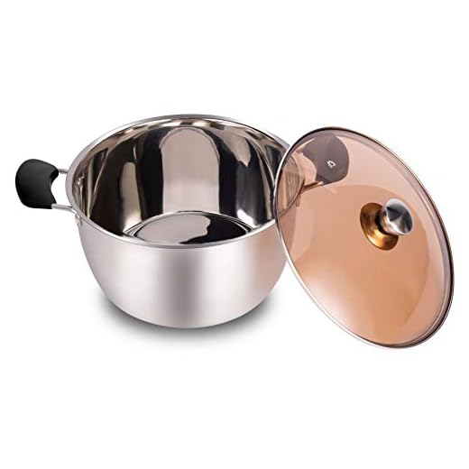 WEZVIX Stainless Steel Stock Pot with Lid, 3 QT Stockpot Heat-Proof Double Handles, Dishwasher Safe, Silver