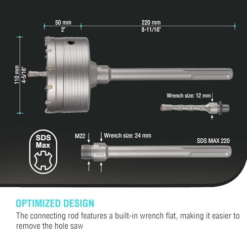 Image of BINOTA 110 mm (4-5 /16 inch) Concrete Hole Saw with SDS-MAX Shank