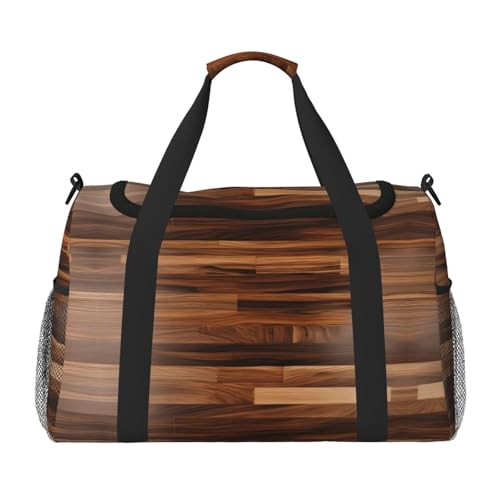 Sac de sport noir One Size avec motif grain de bois chic sous le siège