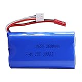 Tipo: batería estándar Grehod 7,4 V 3000 mAh 2S 18650 batería lipo para Syma U12A S033g Q1 H100 H101 H102 H103 FT009 RC Modelo de Barcos Piezas EL-2P / SM/JST/T Enchufe JST