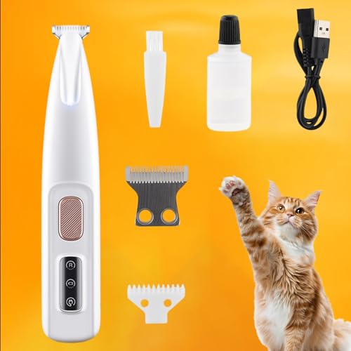 Tondeuse De Toilettage Grosmatou - Douceur & Sécurité, Comprend L'huile D'entretien, Fonctionnement Silencieux Avec Lumière Led, Étanche Ipx4, Convient Pour Coupe Des Poils Chiens Chats (1PC)