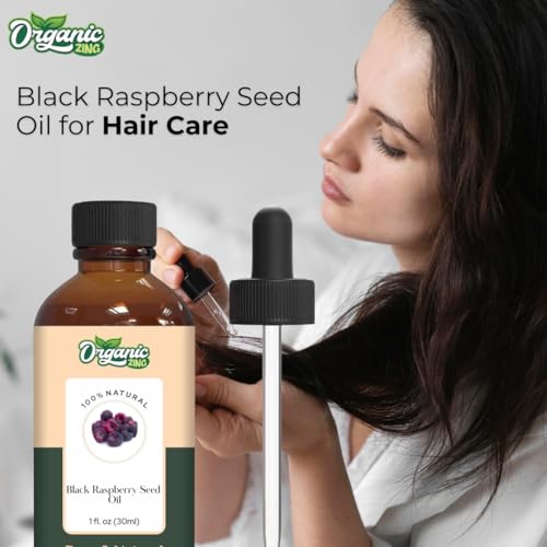 Image of Organic Zing Black Raspberry Oil 30 ml - Cosmetic Grade Black Raspberry Seed Oil for Skin & Hair Care | Lightweight Omega-Rich Carrier Oil for DIY Beauty Formulations