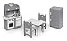 Badger Basket 5 Piece Kitchen Furniture Play Set for 18 Inch (fits American Girl Dolls), Gray/White