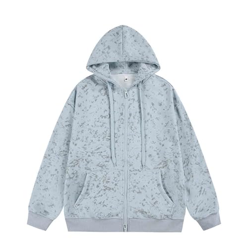 Cambkatl Men's Zip Up Hoodies Stylish Tie Dye Casual Cotton Long Sleeve Streetwear Hooded Sweatshirt Jackets with Pockets