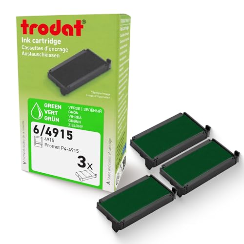 Trodat Printy 4915 tampon de rechange vert lot de 3