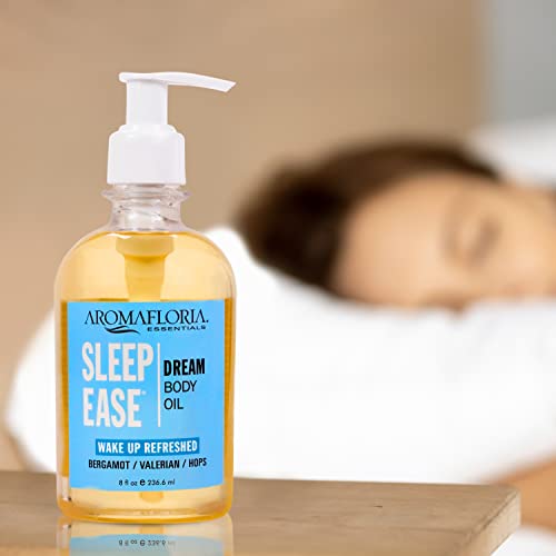 Aromafloria Sleep Ease Dream Body Oil, Bergamot/Valarian/Hops, Best Body Massage Oil For Men & Women, 8.0 Fl Oz Bottle… #TOP2