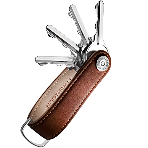 Portachiavi pelle portatile Organizer della ThorKey - 100% Pelle Vera - Contiene fino a 10 chiavi - Strumento di Apertura Multifunzione Incluso