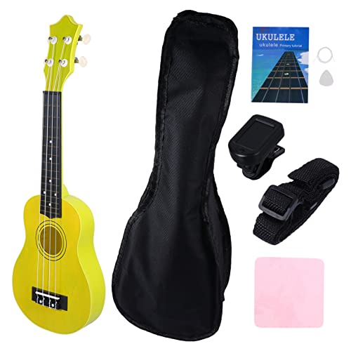 COSMEVIVI 1 セット 12 ウクレレ 初心者アコースティックギター ミニアコースティックギター ソプラノウクレル クラシックアコースティック ギターデジタルチューナー ミニギター バスウッド