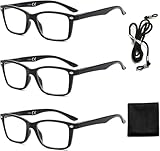 Suertree Lesebrille Feder Scharnier 3 Pack Sehhilfe Augenoptik Brille Lesehilfe für Damen Herren 2.75X BM151