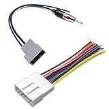 SYudwen Steering Wheel Switch Control Wire & Stereo Antenna Adapter, Radio Wiring Harness Connector, Compatible with 13-14 XV Crosstek Without OE Nav, 07-15 Altima, 08-13 G37, 11-12 G25 etc