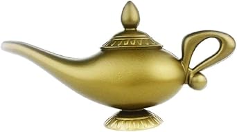 Genie Lamp, Arabian Lamp Genie Oil Light Vintage Wishing Light Pot Table Decoration Cosplay Halloween Props,Aladdin Costume