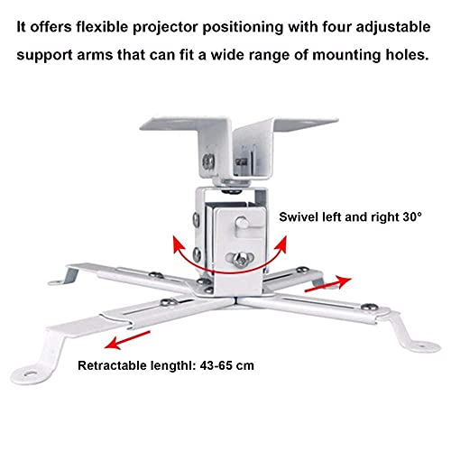Image of Technotech 3 FT Universal Projector Ceiling Mount Bracket Stand for All Type Projectors from Sony, Sanyo, Dell & Optoma