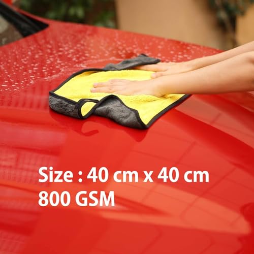 Image of Car Cleaning Micro Fibre Towel 800 GSM for Car Cleaning and Detailing - Extra Thick, Dual Sided Plush Microfiber Cloth - 40cm x 40cm (1)