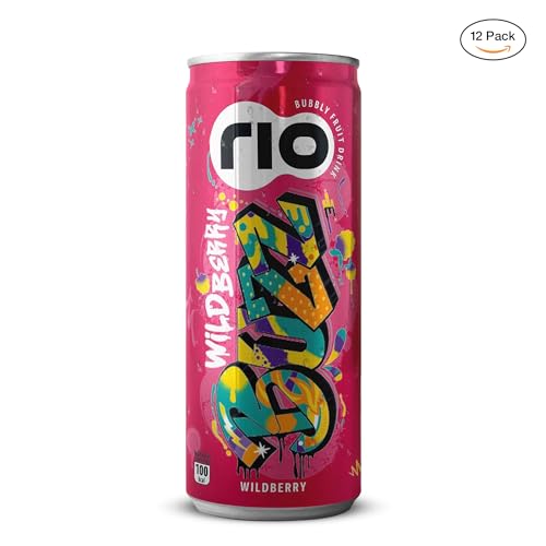 Image of Rio Wildberry Flavor Wild Berry Bubbly Fruit Drink Can|Soft Drink|Exotic Fruit Juice + Fizz|Rich In Vitamin C And Honey|Pack Of 12|250 Ml