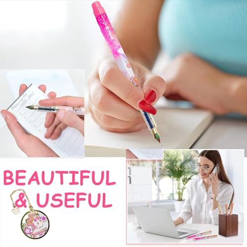 FunBlast Fountain Pen – Unicorn Quick Sand Fountain Pen Set for School & Office, Kawaii Stationery Gift for Kids, Smooth Writing Pen for Students & Professionals (Multicolor)