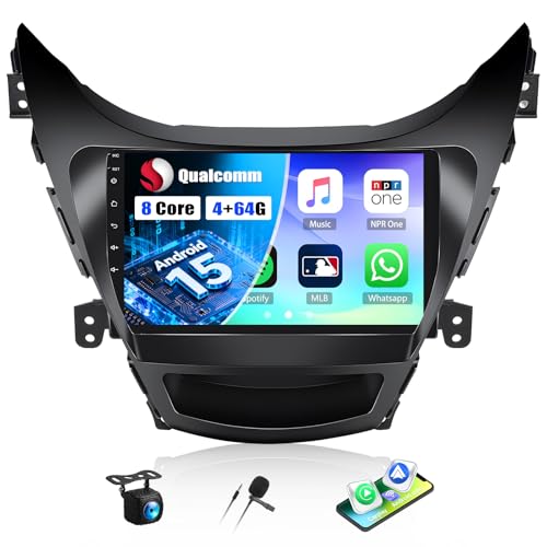 [8Core Qualcomm 4+64G] Android 15 �J�[�X�e���I Hyundai Elantra 2011-2013 ���C�����X�J�[�v���C Android Auto�p 9�C���` IPS �^�b�`�X�N���[���w�b�h���j�b�g DSP/�n�C���] Bl