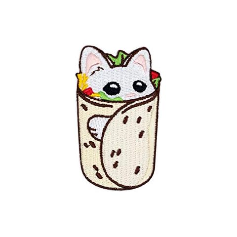 Winks For Days Purrito Burrito Cat Embroidered Iron-On Patch Cover
