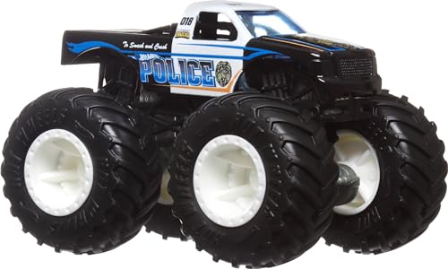 image for Hot Wheels Toy Monster Trucks Set of 4, 4-Pack of 1:64 Scale Alarm Squ