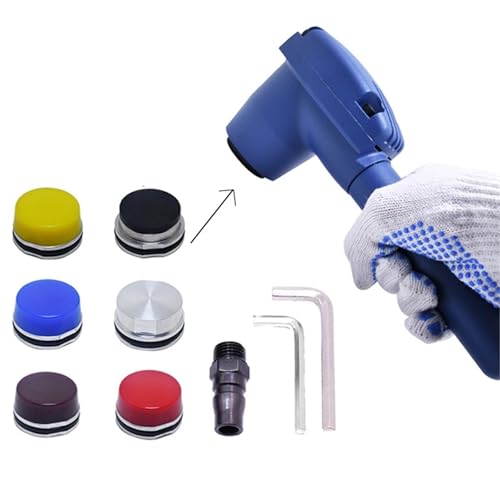 延長ハンドル付き空気圧ハンマー 手持ち式エアパームハンマー 6種類の硬度チップキットセット プラスチック スチール ゴムストリップ用(Set 1)