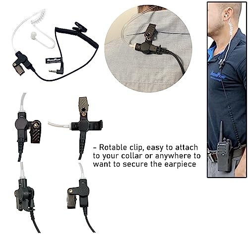 Maximalpower Rhf 617-1N 3.5Mm Receiver/Listen Only Surveillance Headset Earpiece With Clear Acoustic Coil Tube Earbud Audio Kit For Two-Way Radios, Transceivers And Radio Speaker Mics Jacks , Black #TOP4