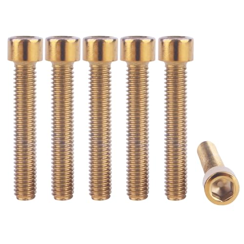 Boulons hexagonaux Allen M6 x 35 mm en inox doré pour potence vélo et moto