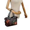Women's Bag - Real Women's Leather Handbag - Handmade, Unique Embossed Cowhide, Floral Design, Vintage Tote