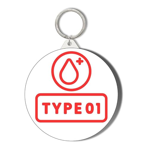 Gift Insanity White Type 1 Diabetes Blood Symbol - Background - 45Mm Keyring