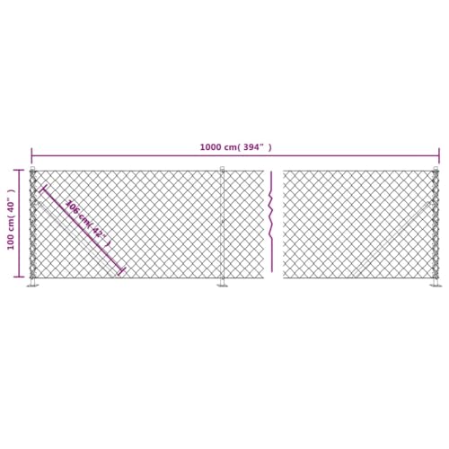 GeenYuu Clôture à mailles losangées vert avec bride en acier galvanisé PVC 1 x 10 m panneau grillage jardin terrasse balcon protection clôture barrière palissade – vue 5