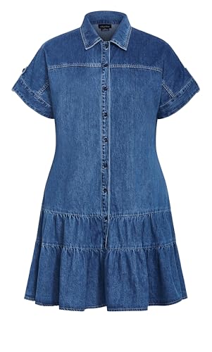 Image of City Chic Women's Plus Size Dress - Denim Layla