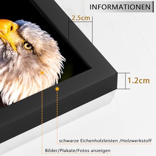 Tinkeps Bilderrahmen A2 Schwarz 3er Pack, MDF – Ansicht 2