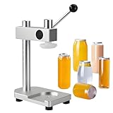 FHRKA Selladora Manual de Latas, Máquina de Sellado de Latas de Taza, Altura Ajustable para Latas de Pet de 51 mm de Calibre, Sin Necesidad de Energía, para Té con Leche (Silver)