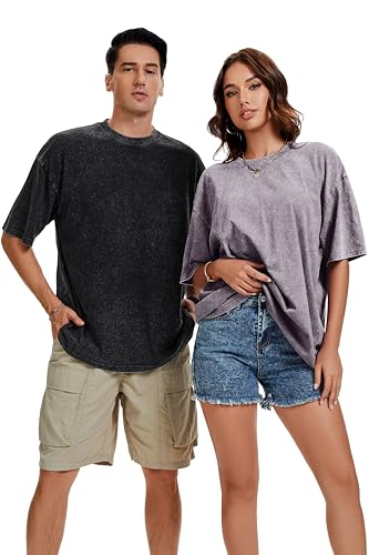 rosemia Oversized Tshirts for Men Vintage Short Sleeve Shirts Acid Wash Basic Tees2