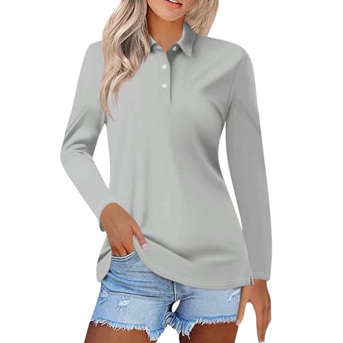 Chemise décontractée femme grande taille manches longues style polyvalent gris XL