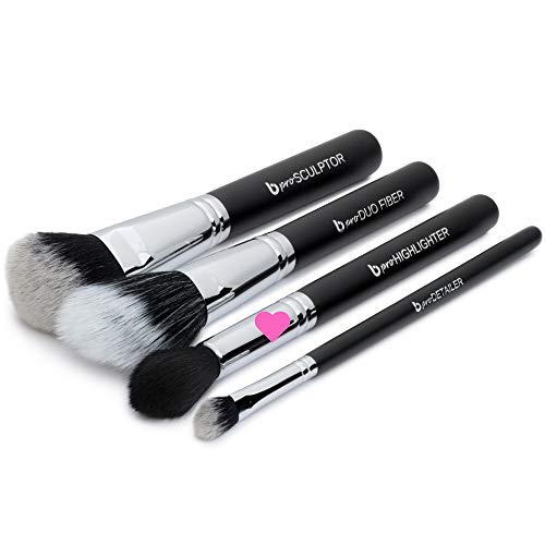 Professional Tapered Highlighter Brush Makeup - Small Taper For Cheekbone Highlighting, Bronzer, Blush, Contour Face, Eyes, Brows With Cream, Powder, Mineral Cosmetics, Cruelty Free Synthetic Vegan #TOP4