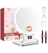 B Beauty Planet Magnifying Mirror with Light 30X, 2000mAh 1X/ 30X Magnifying Makeup Mirror with S...