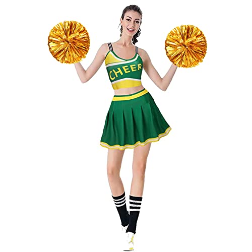 maxToonrain Cheerleader Costume Women Green,Womens Fancy Dress Cheerleading High School Straps Cheerleader Poms Poms+Outfit Uniform Skirt Halloween Costumes for Women (Green,L) - BigaMart maxToonrain Cheerleader Costume Women Green,Womens Fancy Dress Cheerleading High School Straps Cheerleader Poms Poms+Outfit Uniform Skirt Halloween Costumes for Women (Green,L) - BigaMart