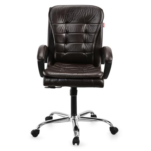 Image of GOYALSON Mesh Back Revolving Chair for Office Home Swivel Desk Chair with Comfortable Seating & Wheels (1, Coffee, Standard)