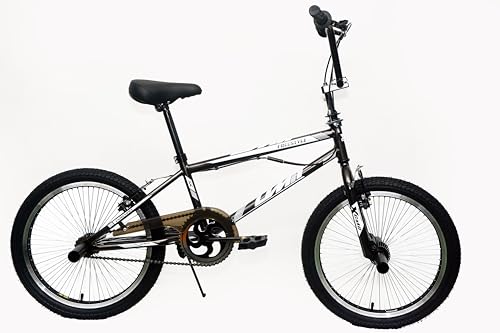 DEPORBIKES®️ Bicicleta BMX para niños y Adultos | Diseño Deportivo y Resistente | BMX Adulto de 20 Pulgadas + 4 Clavijas | Ideal para iniciarse en el Mundo BMX (Gris)