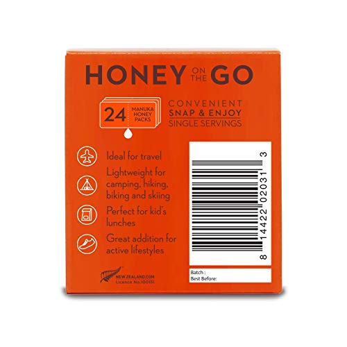 Wedderspoon On The Go Raw Premium Manuka Honey KFactor 16, Unpasteurized, Genuine New Zealand Honey, Multi-Functional, Non-GMO Superfood, 4.2 Ounce (24 Count)
