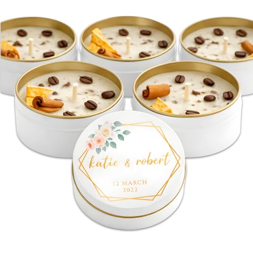 Coffee Scented Candle Favor Set – Personalized Soy Wax Candles