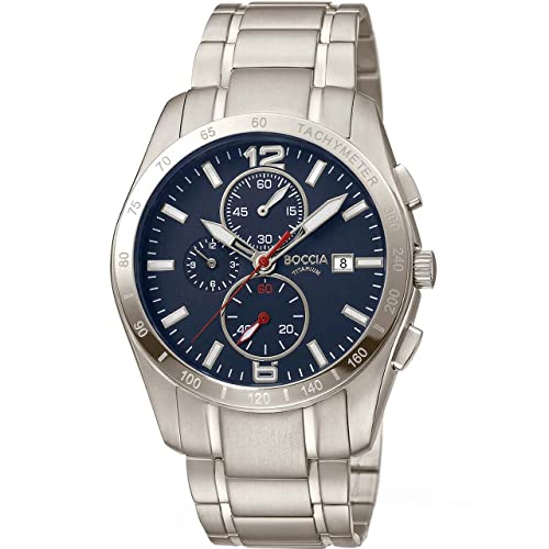 Preisvergleich Produktbild Boccia Herren Analog Quarz Uhr mit Titan Armband 3767-03