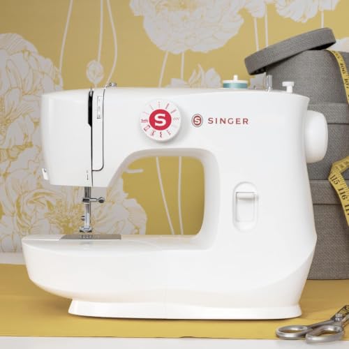 Image of SINGER 230281412 MX60, White | 6 stitches deliver 57 applications, LED light, Foot pedal, 4-step buttonhole , easy to use, great for crafts & mending
