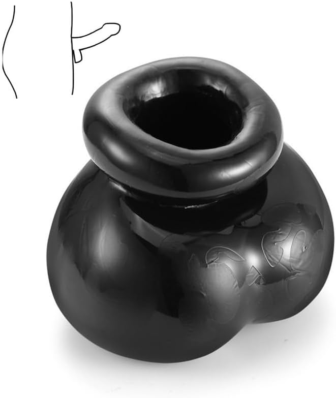 Men's Elastic Black Silicone Sleeve, Daily Multi-Functional Endurance Hip Area Accessory +Y17