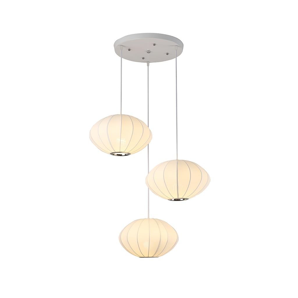 Lustre moderne 3 lumières minimaliste au design créatif et finitions en tissu