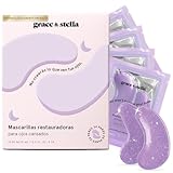 Grace & Stella - Parches de Ácido Hialurónico para Ojos y Retinol - Reducen Ojeras y Bolsas Mujer - Veganos y No Testados en Animales [24 Pares, Morado]