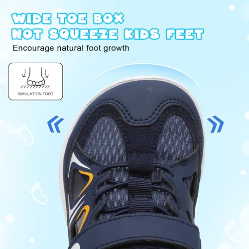 Image of JOINFREE Toddler Sandals Kids Wide Girls Boys Aqua Athletic Sneakers Barefoot Beach Sandals Quicky-Dry Non-slip Outdoor Water Sports Hiking Sandals Summer Water Shoes for Pool River Swim