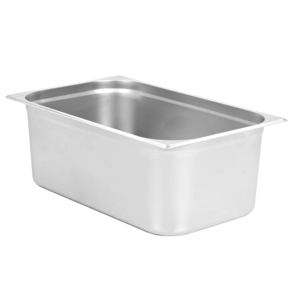 2 recipientes para gastronomía, 2 unidades, GN 1/1, 200 mm, acero inoxidable, 530 x 325 mm, apilables, para gastronomía, cocina, buffet, catering, mostrador caliente